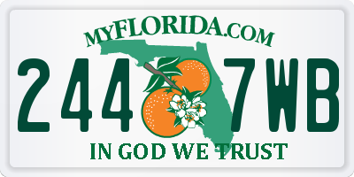 FL license plate 2447WB