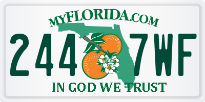 FL license plate 2447WF
