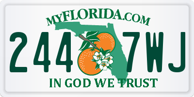 FL license plate 2447WJ