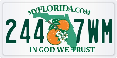 FL license plate 2447WM
