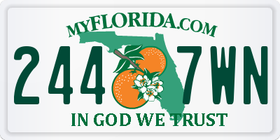 FL license plate 2447WN