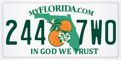 FL license plate 2447WO