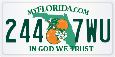 FL license plate 2447WU