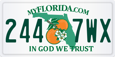 FL license plate 2447WX