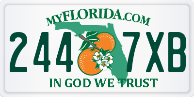 FL license plate 2447XB