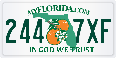 FL license plate 2447XF