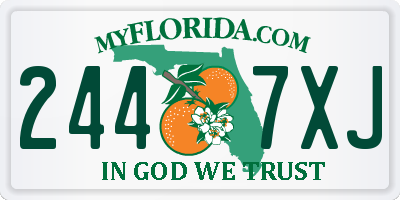 FL license plate 2447XJ