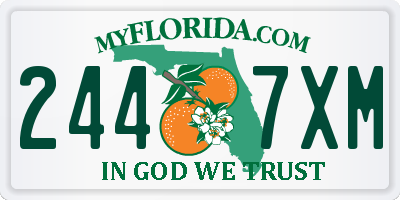 FL license plate 2447XM
