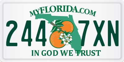 FL license plate 2447XN