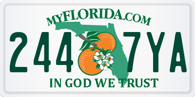 FL license plate 2447YA
