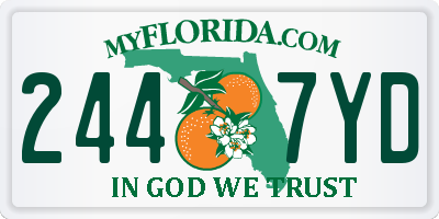FL license plate 2447YD