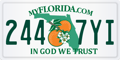 FL license plate 2447YI