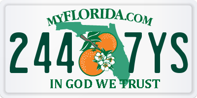 FL license plate 2447YS