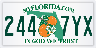 FL license plate 2447YX