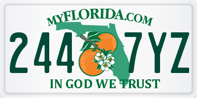 FL license plate 2447YZ