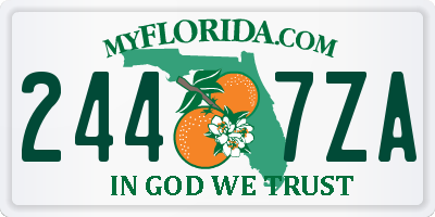FL license plate 2447ZA
