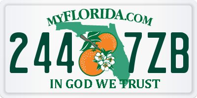FL license plate 2447ZB