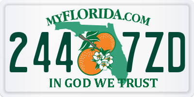 FL license plate 2447ZD