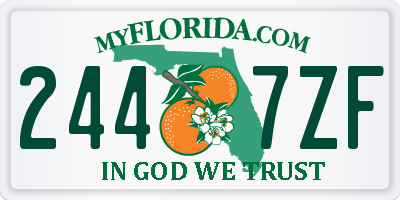 FL license plate 2447ZF