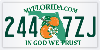FL license plate 2447ZJ