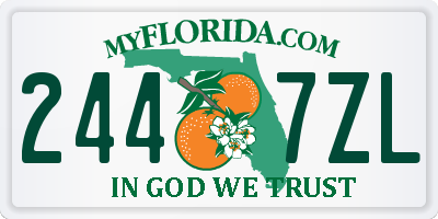 FL license plate 2447ZL