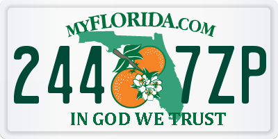 FL license plate 2447ZP