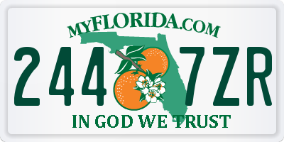 FL license plate 2447ZR