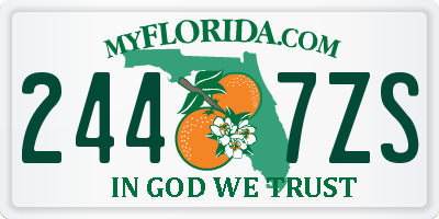 FL license plate 2447ZS