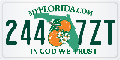 FL license plate 2447ZT