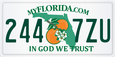 FL license plate 2447ZU