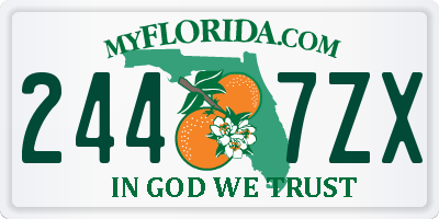 FL license plate 2447ZX