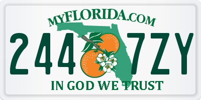 FL license plate 2447ZY