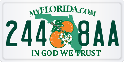 FL license plate 2448AA