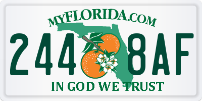 FL license plate 2448AF