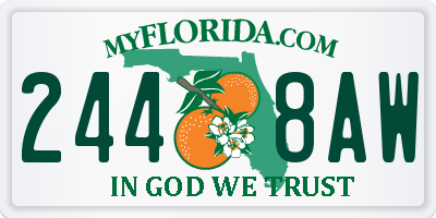 FL license plate 2448AW