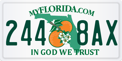 FL license plate 2448AX