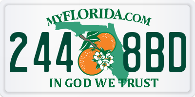 FL license plate 2448BD