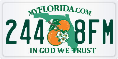 FL license plate 2448FM