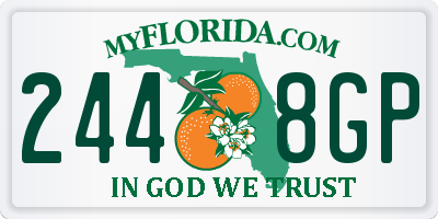 FL license plate 2448GP