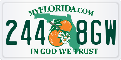 FL license plate 2448GW