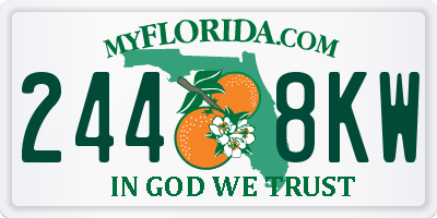FL license plate 2448KW