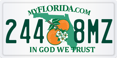 FL license plate 2448MZ