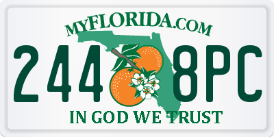 FL license plate 2448PC