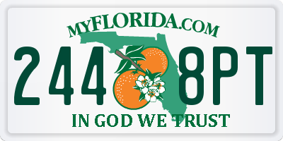 FL license plate 2448PT