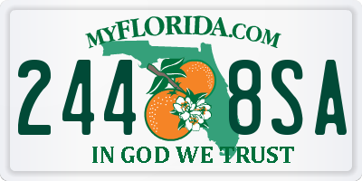 FL license plate 2448SA