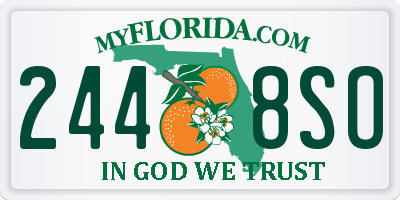 FL license plate 2448SO