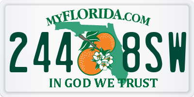 FL license plate 2448SW