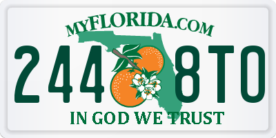 FL license plate 2448TO