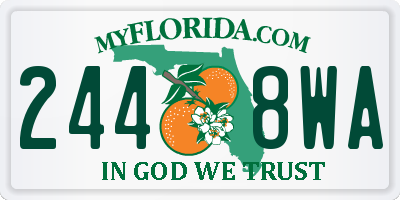 FL license plate 2448WA