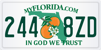 FL license plate 2448ZD